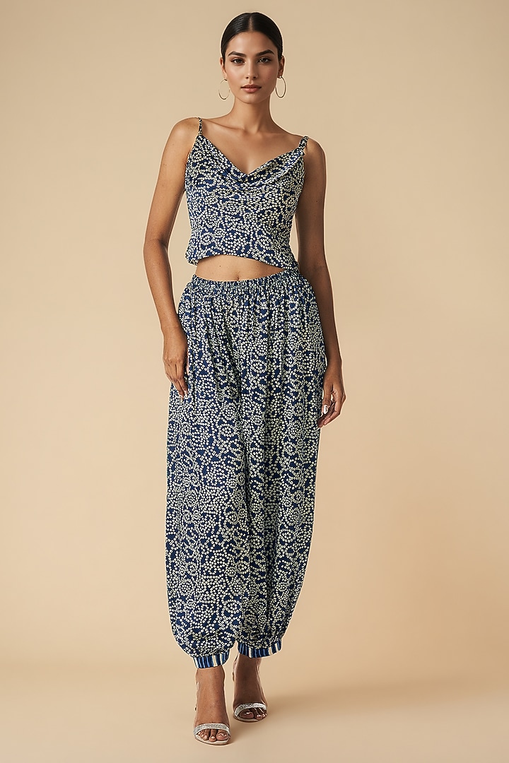 Blue Modal Satin Blouse by Gulabo By Abu Sandeep at Pernia's Pop Up Shop