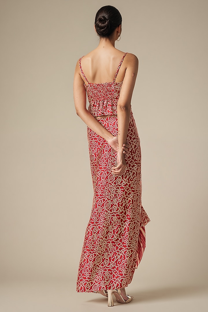 Maroon Modal Satin Blouse by Gulabo By Abu Sandeep at Pernia's Pop Up Shop