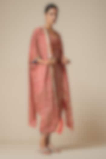 Maroon Modal Satin Cape by Gulabo By Abu Sandeep at Pernia's Pop Up Shop