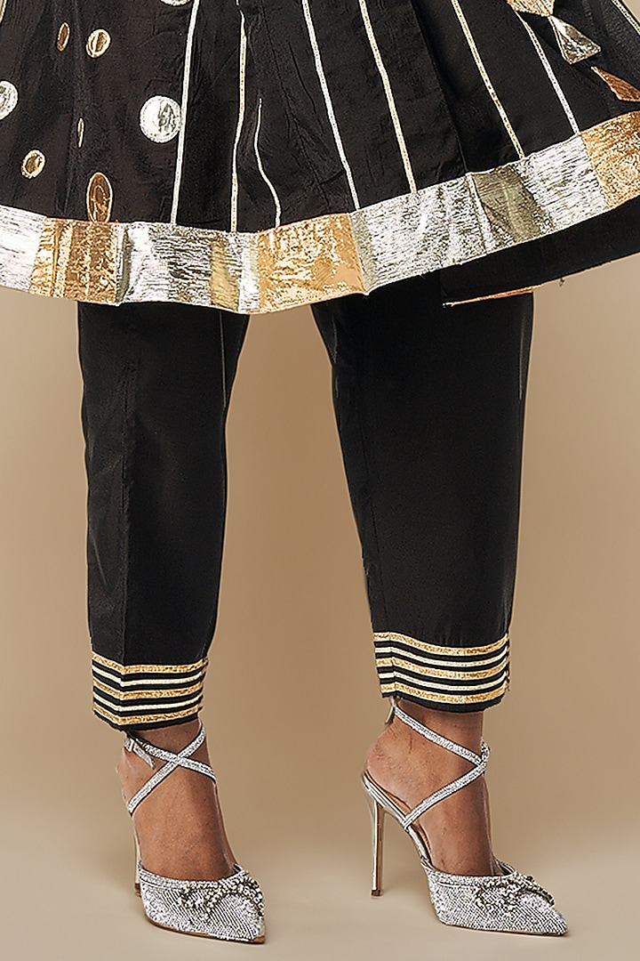 Black Modal Chanderi Kurta Set by Gulabo By Abu Sandeep at Pernia's Pop Up Shop