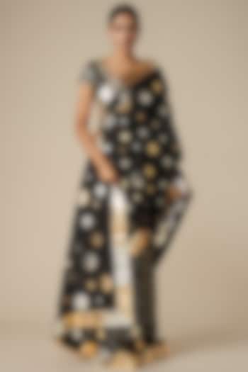 Black Modal Chanderi Gota Wedding Saree by Gulabo By Abu Sandeep at Pernia's Pop Up Shop