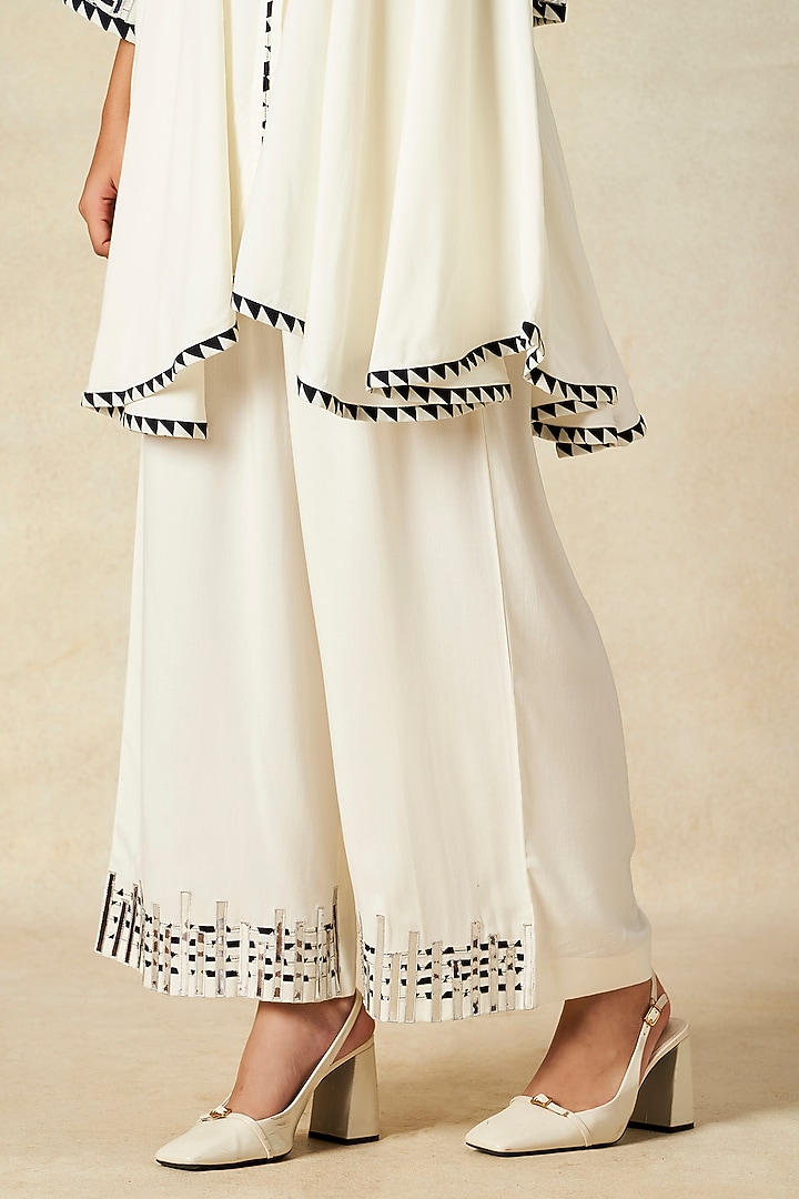 Off-White Rayon Pleated Tunic Set by Gulabo By Abu Sandeep at Pernia's Pop Up Shop