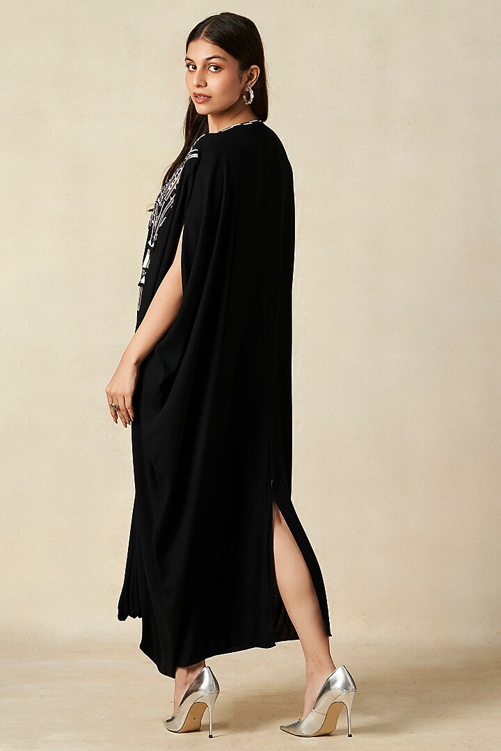 Black Rayon Cowl Kaftan by Gulabo By Abu Sandeep at Pernia's Pop Up Shop