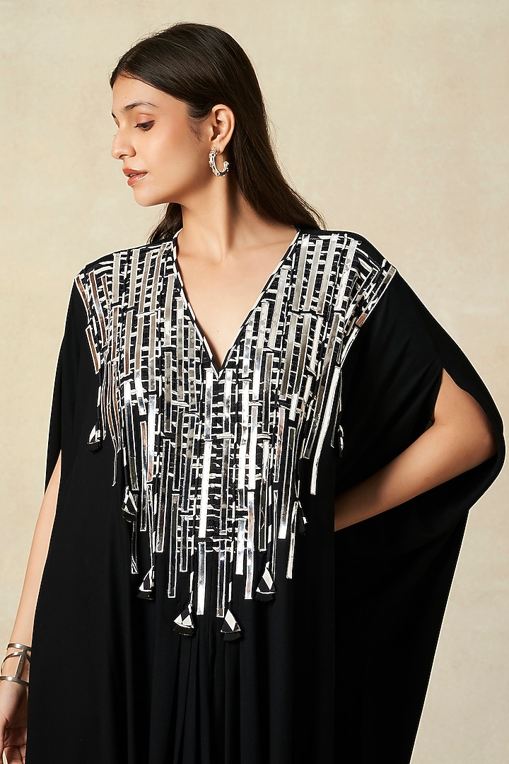 Black Rayon Cowl Kaftan by Gulabo By Abu Sandeep at Pernia's Pop Up Shop