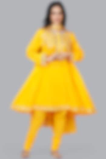 Yellow Cotton Churidar Pants by Gulabo By Abu Sandeep at Pernia's Pop Up Shop