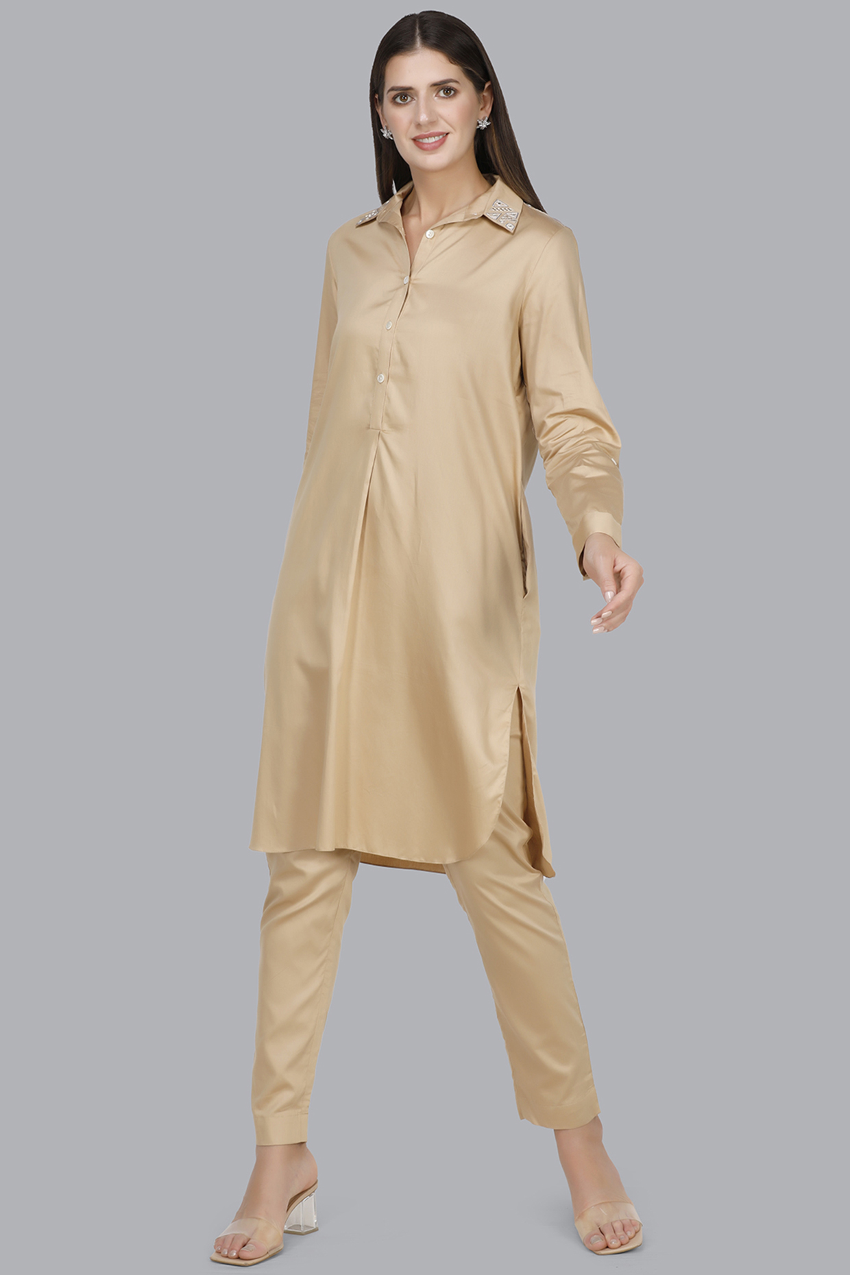 beige cigarette pants