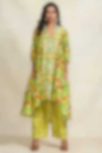 Green Chanderi Sequins Embroidered Tunic by Gulabo By Abu Sandeep