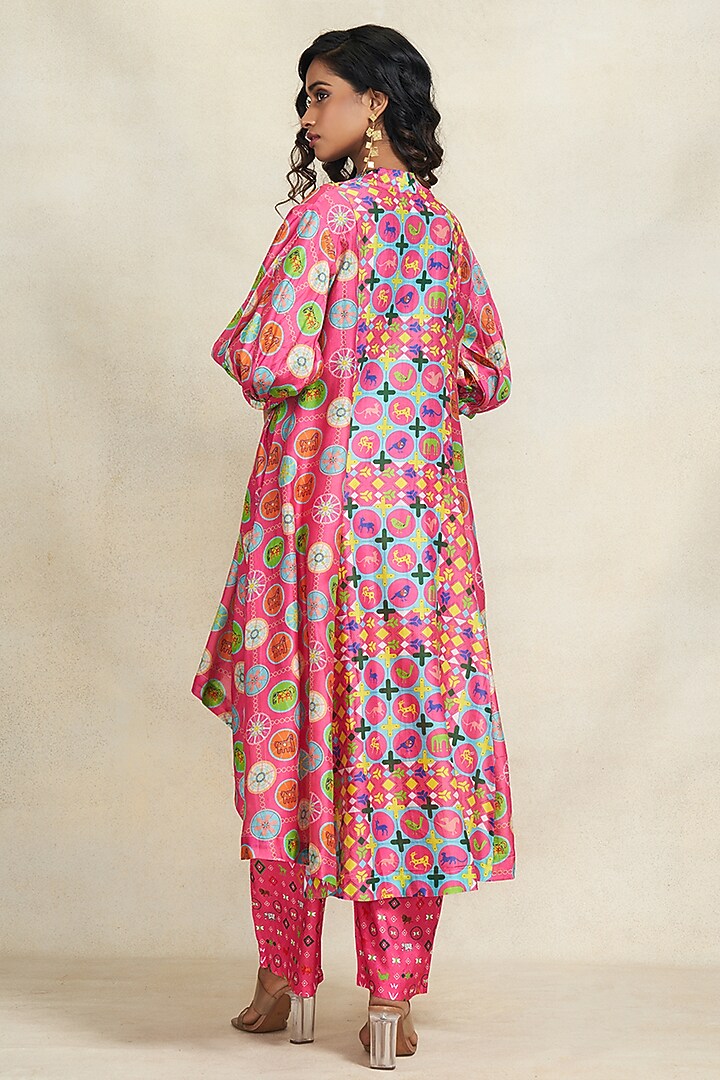 Pink Chanderi Sequins Embroidered Tunic by Gulabo By Abu Sandeep at Pernia's Pop Up Shop
