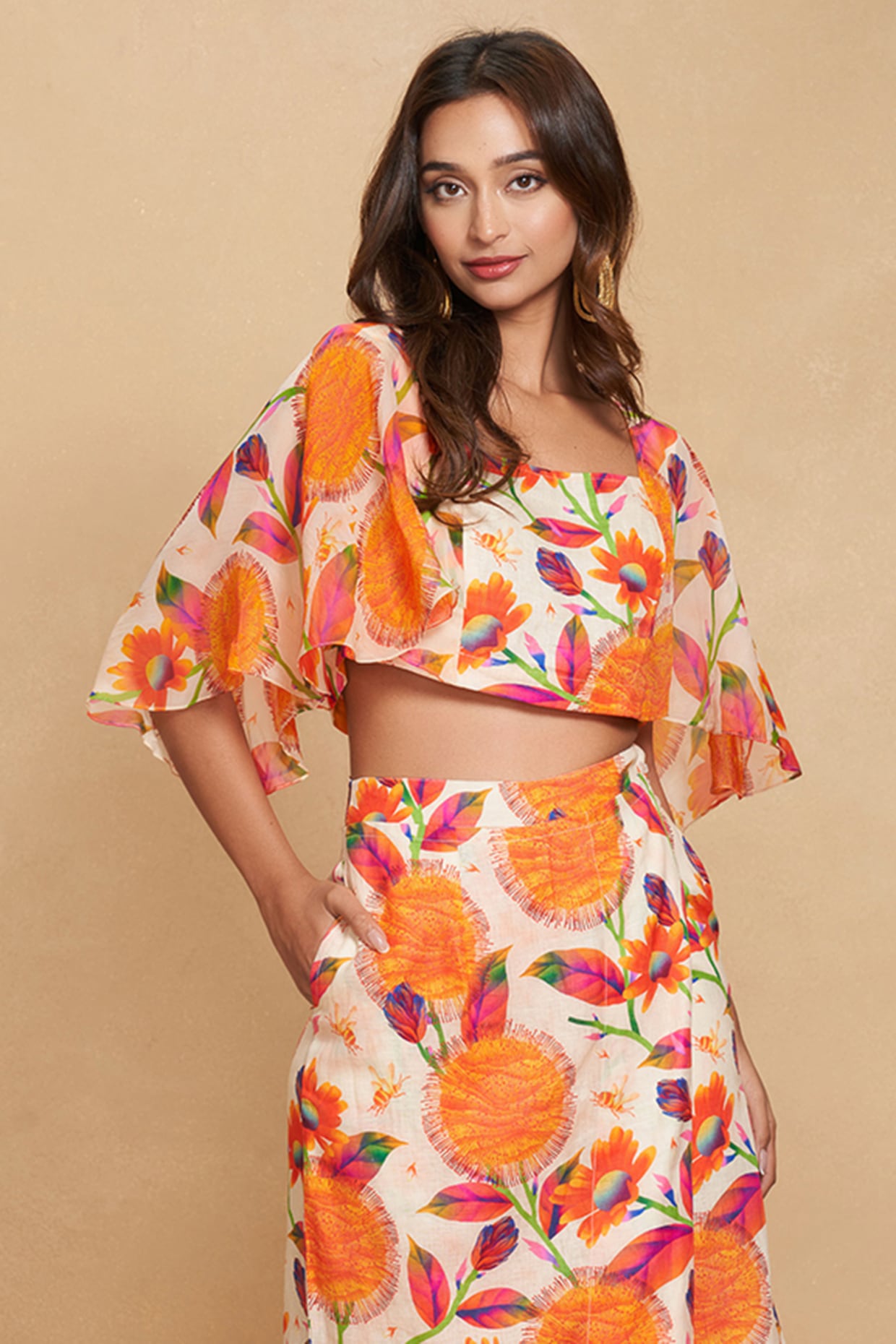 Buy Orange Turtleneck Crop Top for Women Online from India s Luxury Designers 2024