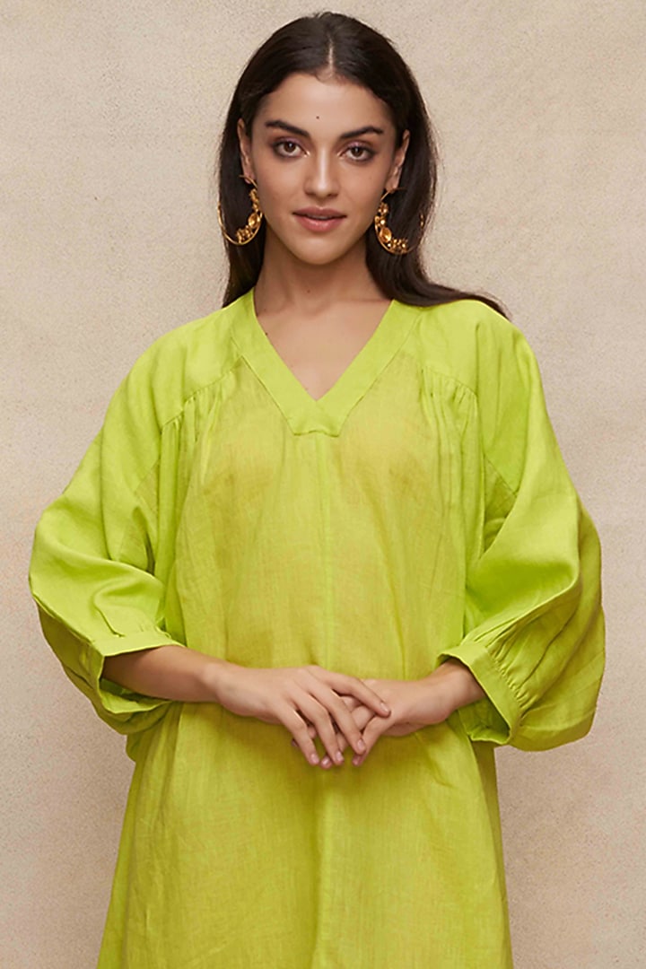 lime green kaftan dress HELENA KAFTAN LIME GREEN
