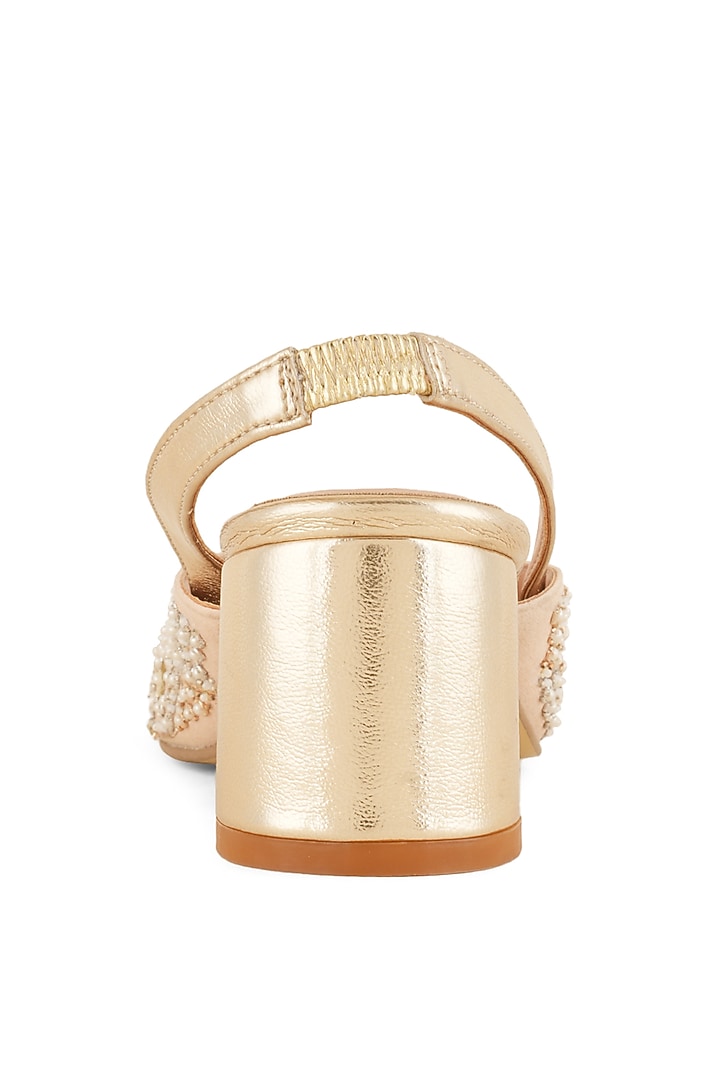 Gold Faux Leather Mules by Shilpsutra at Pernia's Pop Up Shop