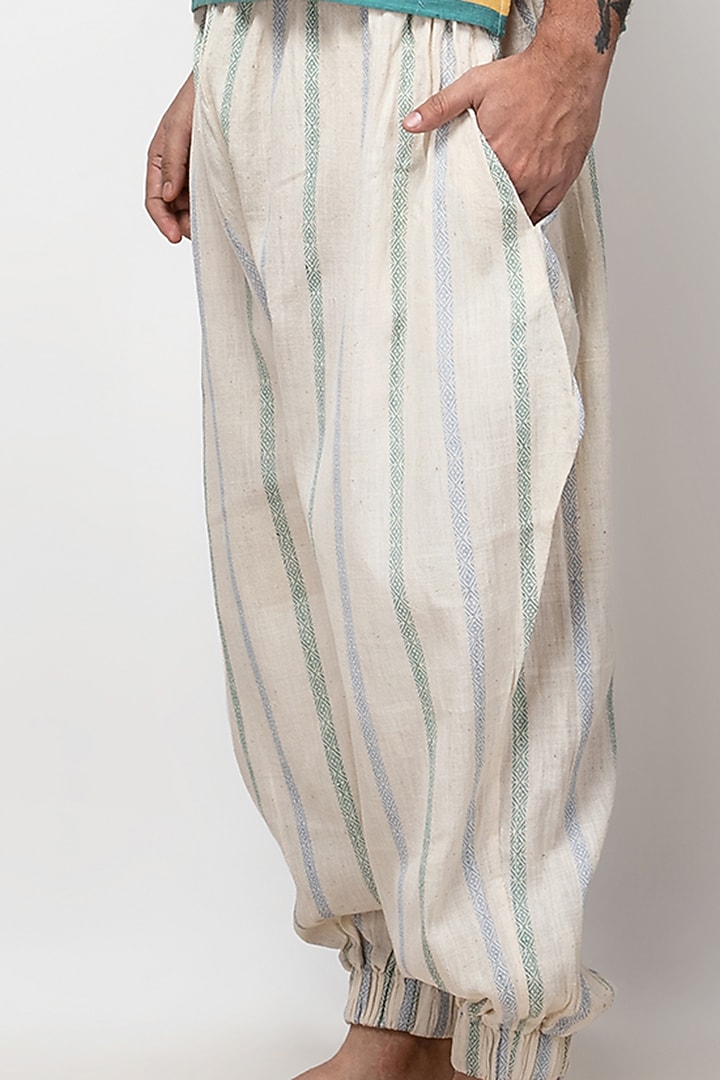 Beige Organic Cotton Pants by Sepia Stories Men at Pernia's Pop Up Shop