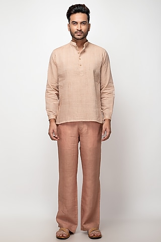 Blush Pure Linen Pants by Sepia Stories Men