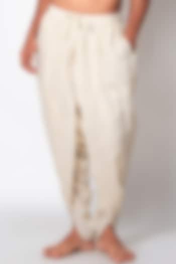 Beige Organic Cotton Dhoti Pants by Sepia Stories Men at Pernia's Pop Up Shop
