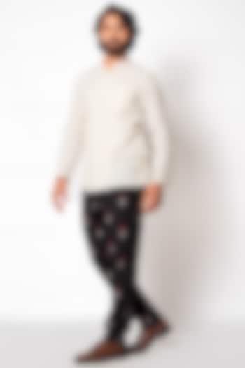 Black Ikat Printed Pants by Sepia Stories Men at Pernia's Pop Up Shop