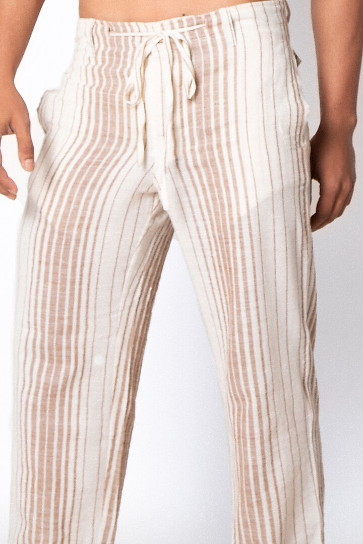 Off-White Organic Cotton Pants by Sepia Stories Men at Pernia's Pop Up Shop