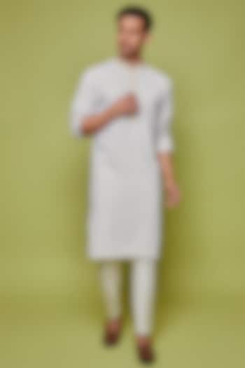 Cream Rayon Chikan Thread Jaal Embroidered Kurta Set by SVEN SUITS at Pernia's Pop Up Shop