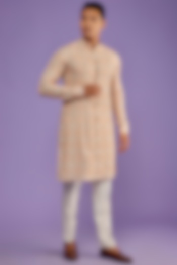 Cream Silk Patola Printed Kurta Set by SVEN SUITS at Pernia's Pop Up Shop