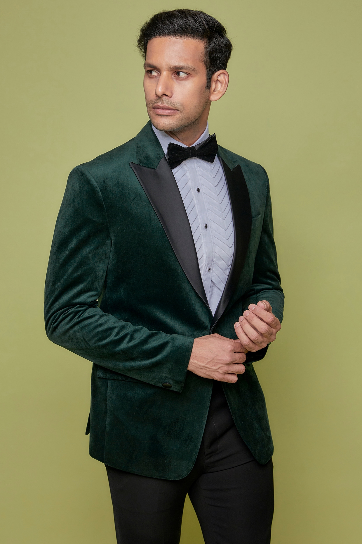 Emerald green velvet tux store