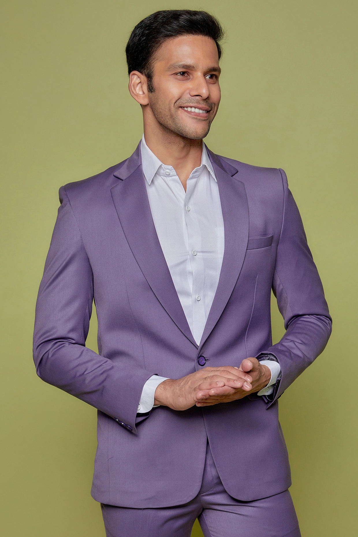 Grape Terry Rayon Suit Set Design by SVEN SUITS at Pernia's Pop Up