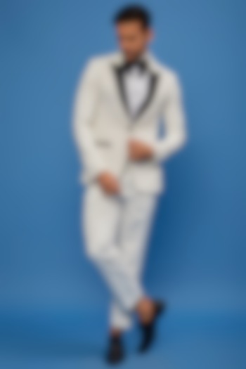 Ivory Four Way Stretch Tuxedo Set by SVEN SUITS