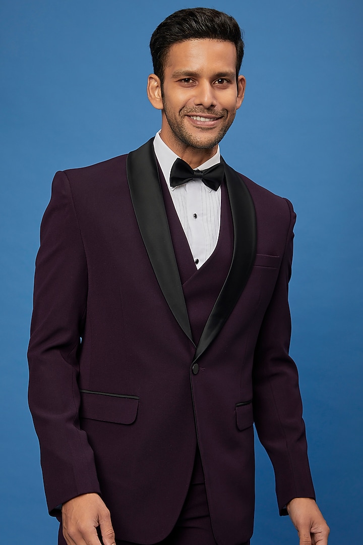 Purple Stretch Tuxedo Set by SVEN SUITS at Pernia's Pop Up Shop