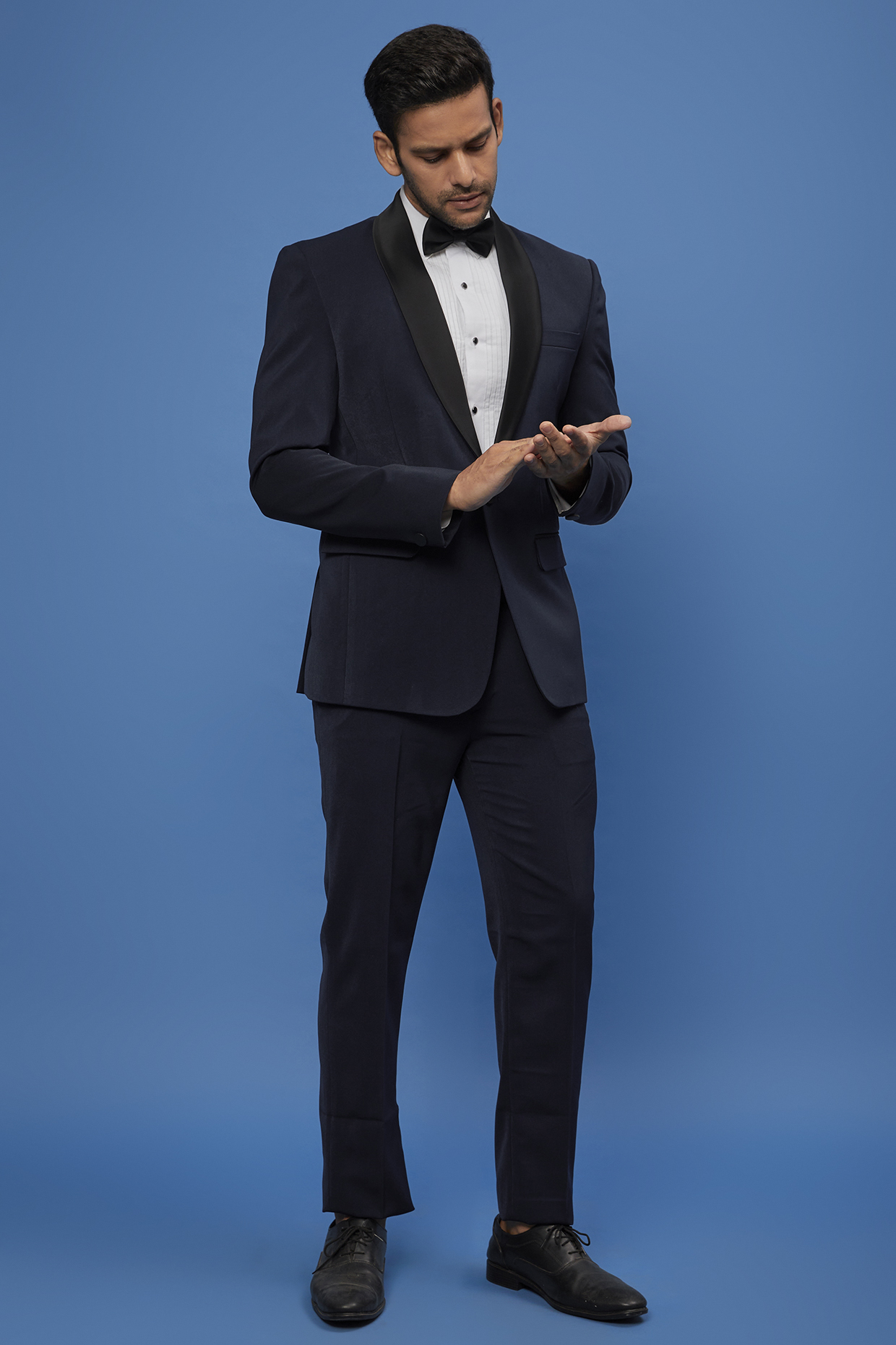 Midnight blue shawl collar tuxedo online