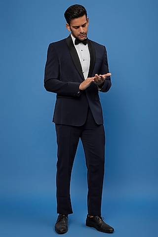 Midnight Blue Stretch Tuxedo Set by SVEN SUITS