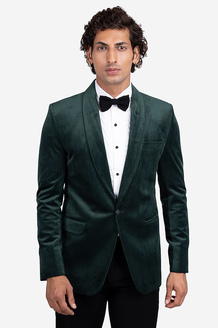 Green Velvet Tuxedo Set by SVEN SUITS at Pernia's Pop Up Shop