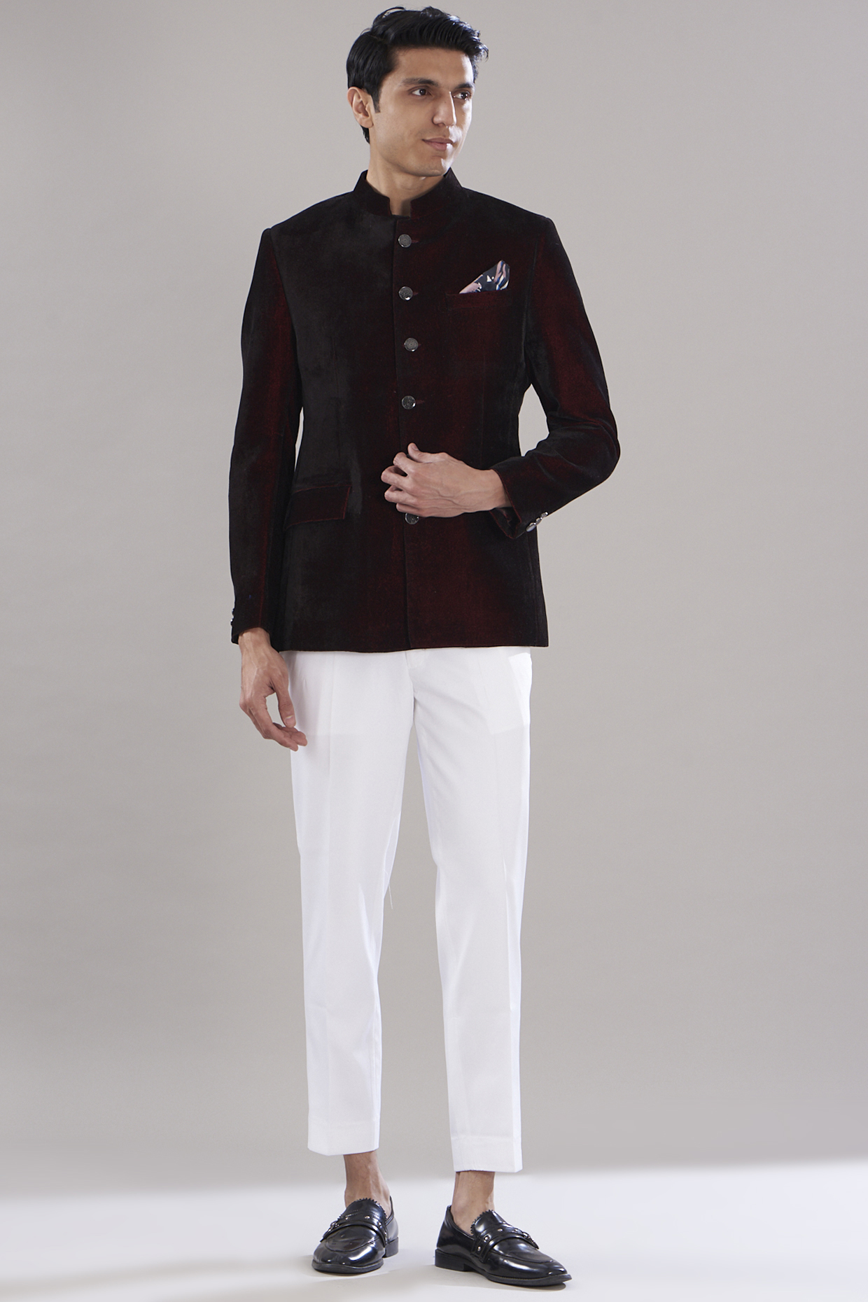 Velvet top jodhpuri jacket