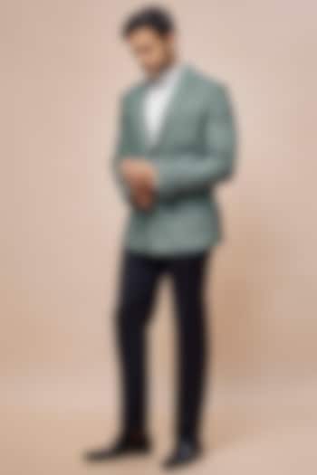 Grey Herringbone Sports Jacket Set by SVEN SUITS at Pernia's Pop Up Shop