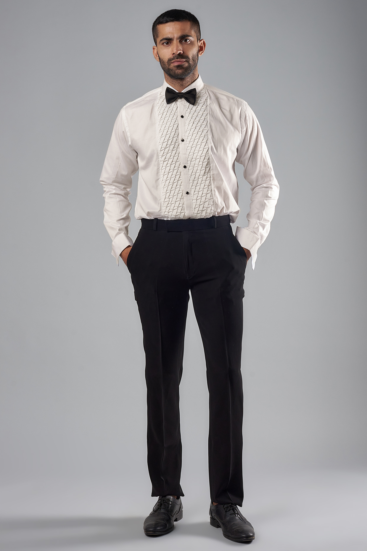 Black Cotton & Polyester Pant Set by SVEN SUITS at Pernia's Pop Up Shop