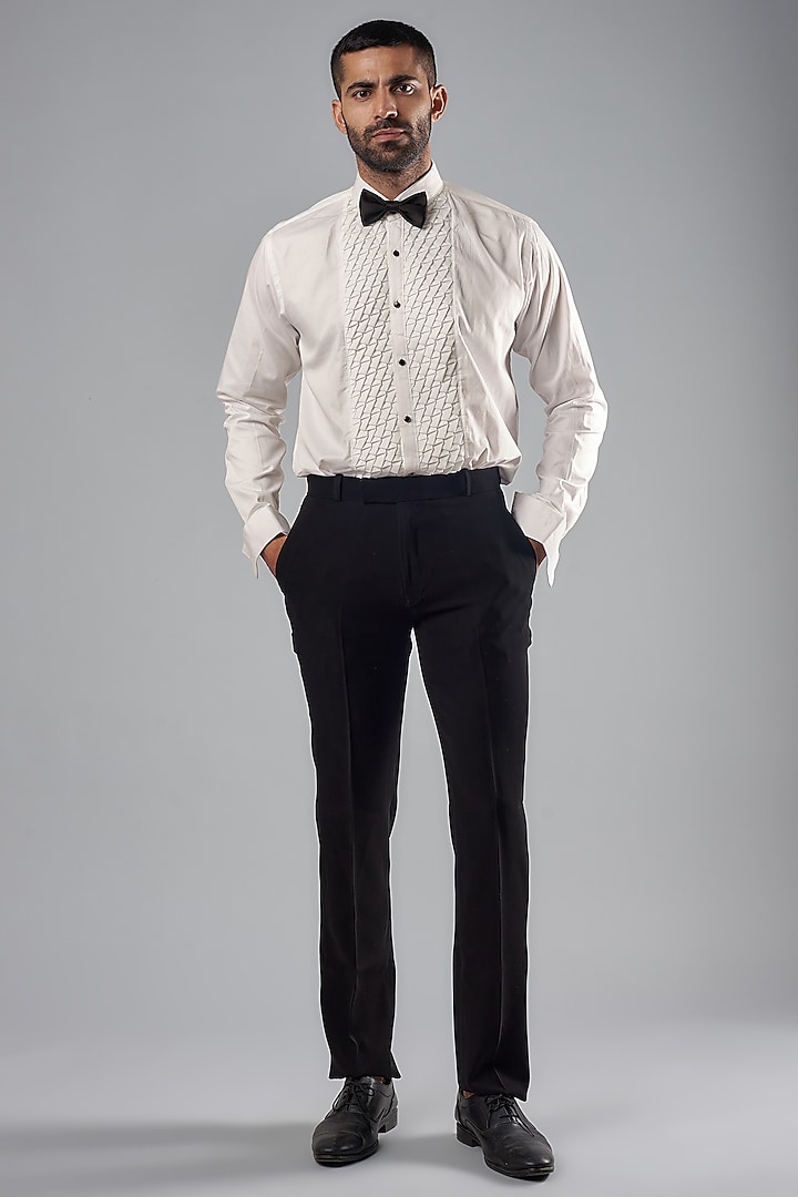 Black Cotton & Polyester Pant Set by SVEN SUITS at Pernia's Pop Up Shop