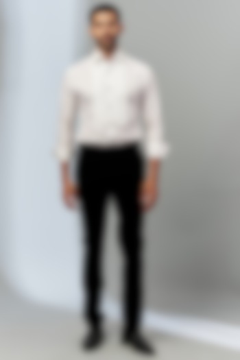 White Cotton & Polyester Pant Set by SVEN SUITS at Pernia's Pop Up Shop