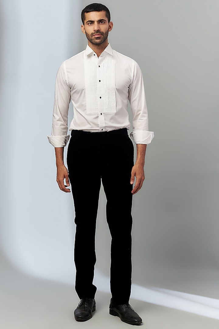 White Cotton & Polyester Pant Set by SVEN SUITS at Pernia's Pop Up Shop