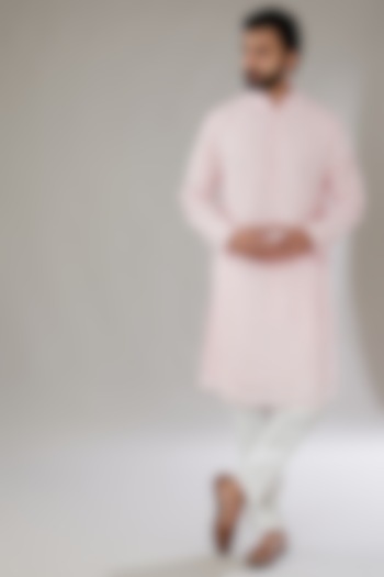 Baby Pink Georgette Embroidered Kurta Set by SVEN SUITS at Pernia's Pop Up Shop