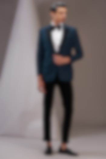 Teal Blue Terry Rayon Tuxedo Set by SVEN SUITS at Pernia's Pop Up Shop