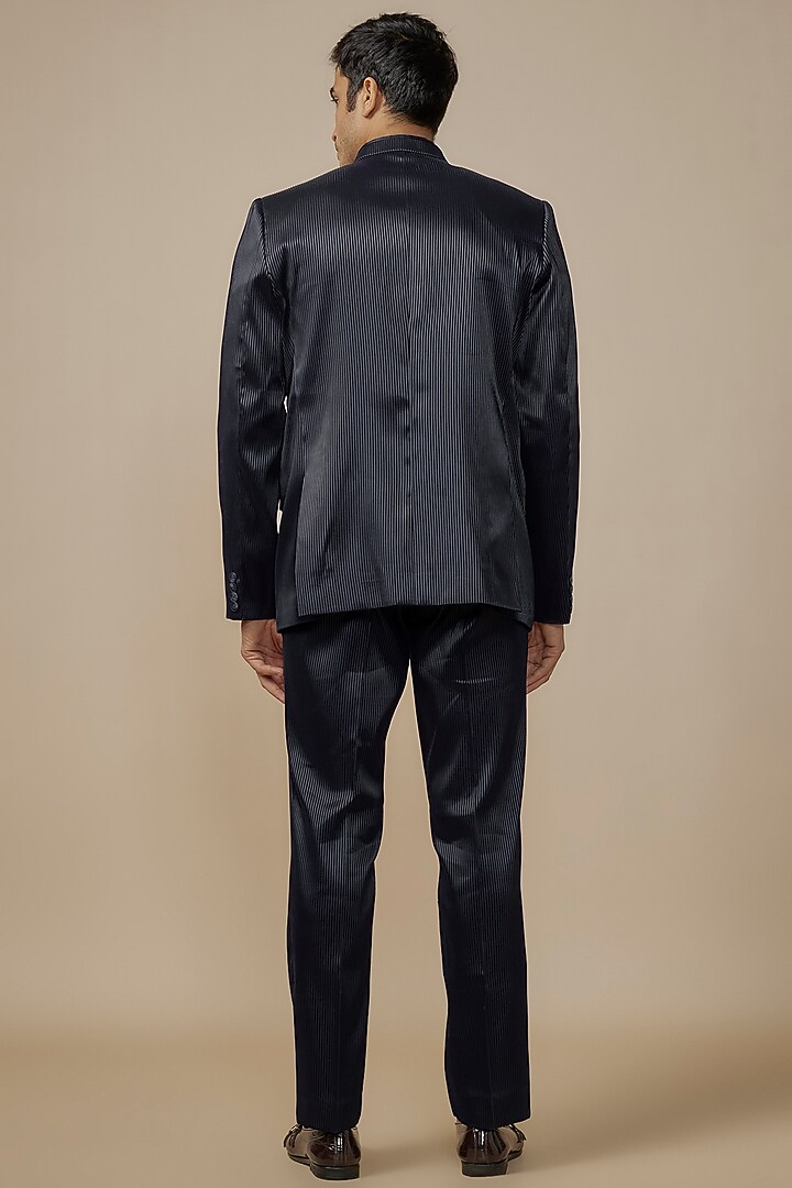 Blue Velvet Jodhpuri Set by SVEN SUITS at Pernia's Pop Up Shop