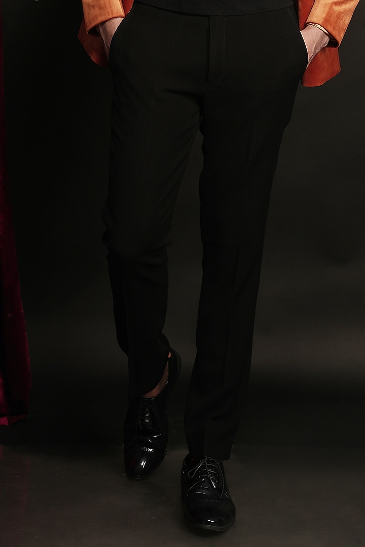 Sunset Orange Velvet Tuxedo Set by SVEN SUITS at Pernia's Pop Up Shop