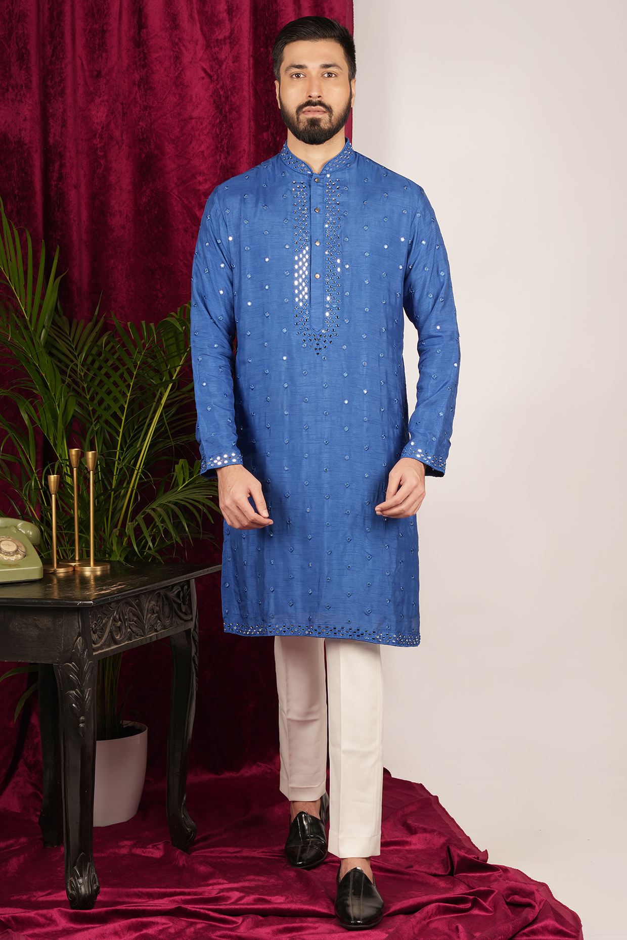 Blue pathani kurta pajama deals