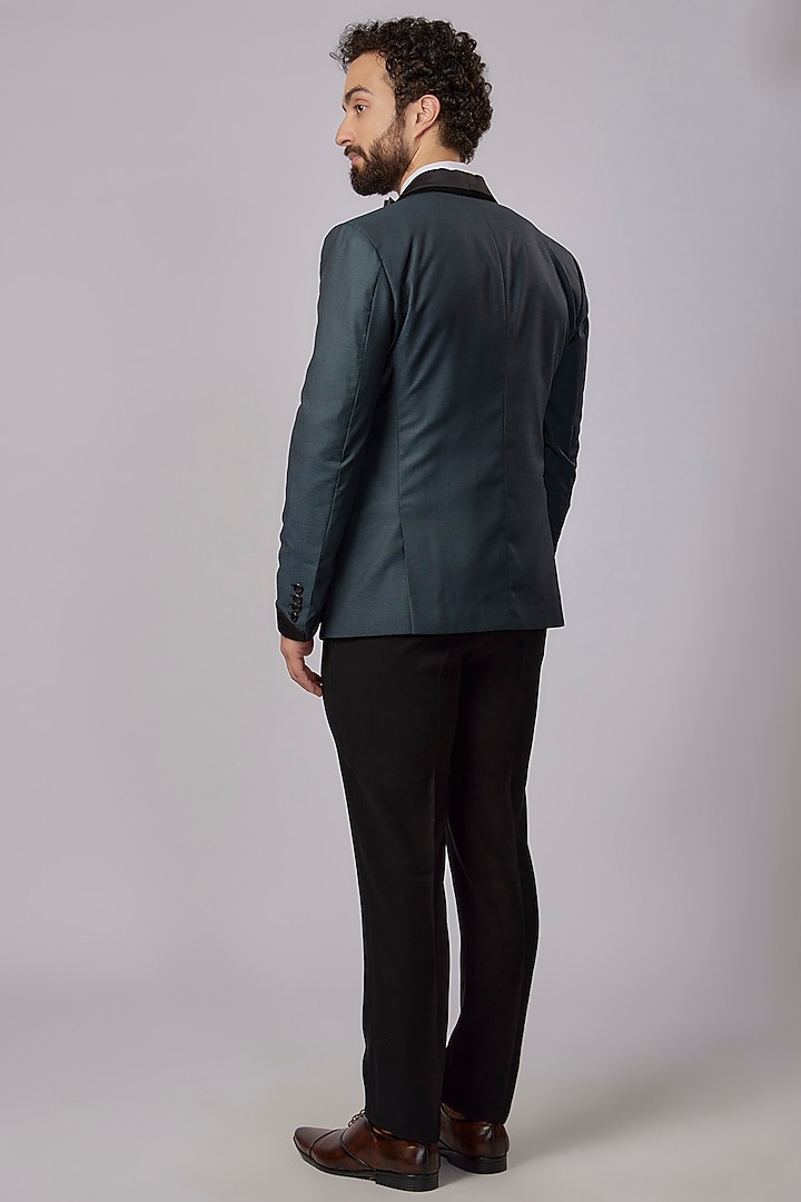 Buy SVEN SUITS Teal Blue Wool Tuxedo Set at 2023