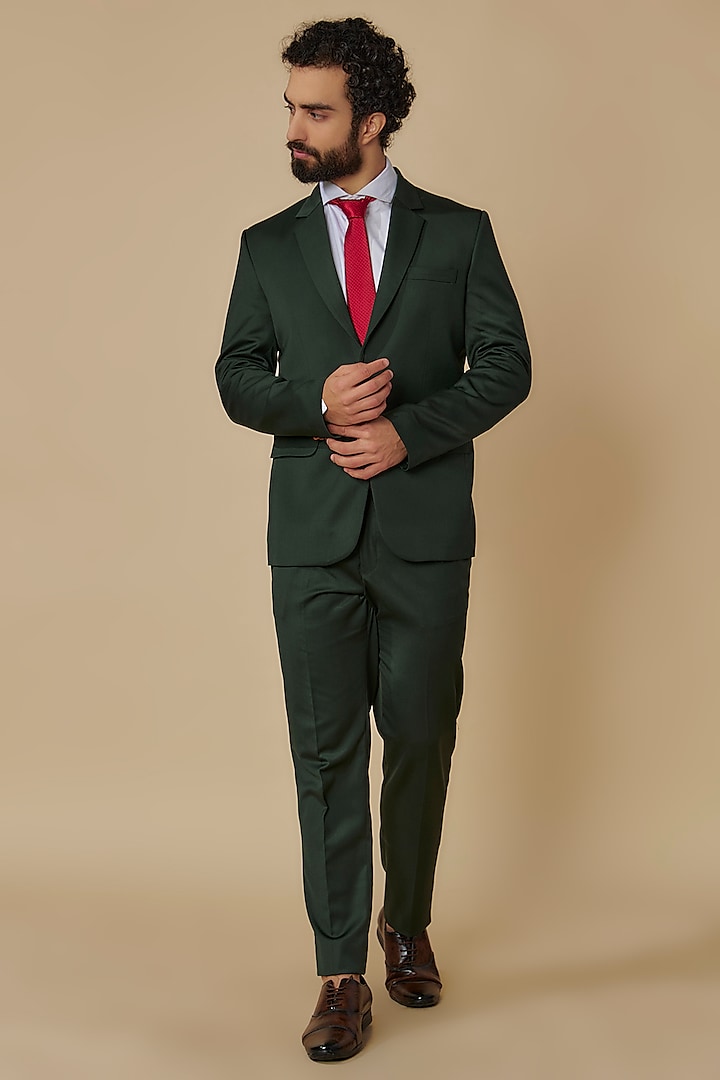 Green Terry Rayon Striped Suit Set by SVEN SUITS