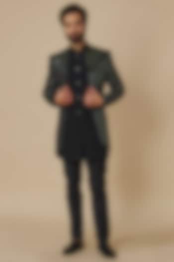 Black Georgette Sequins Embroidered Indo-Western Set by SVEN SUITS at Pernia's Pop Up Shop