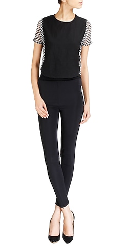 Black checkered top by T-Republic