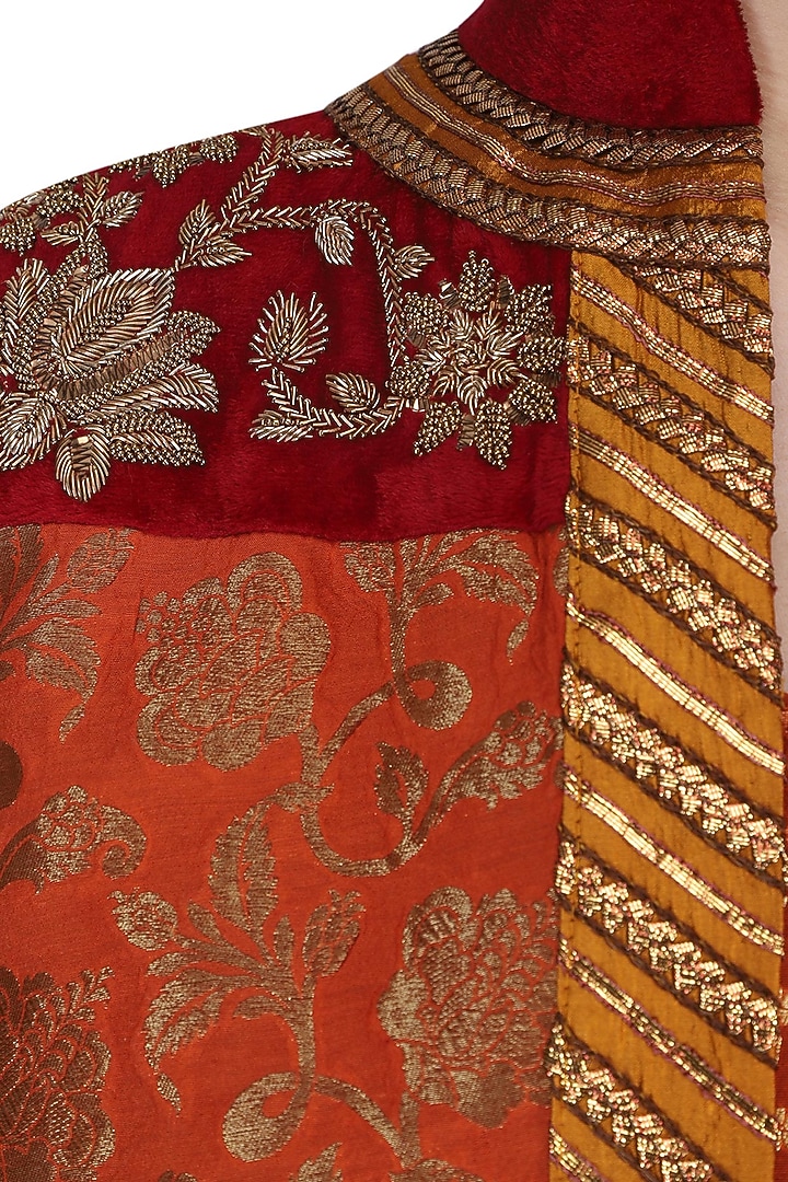 Rust embroidered bustier with pants available only at Pernia's Pop Up Shop.