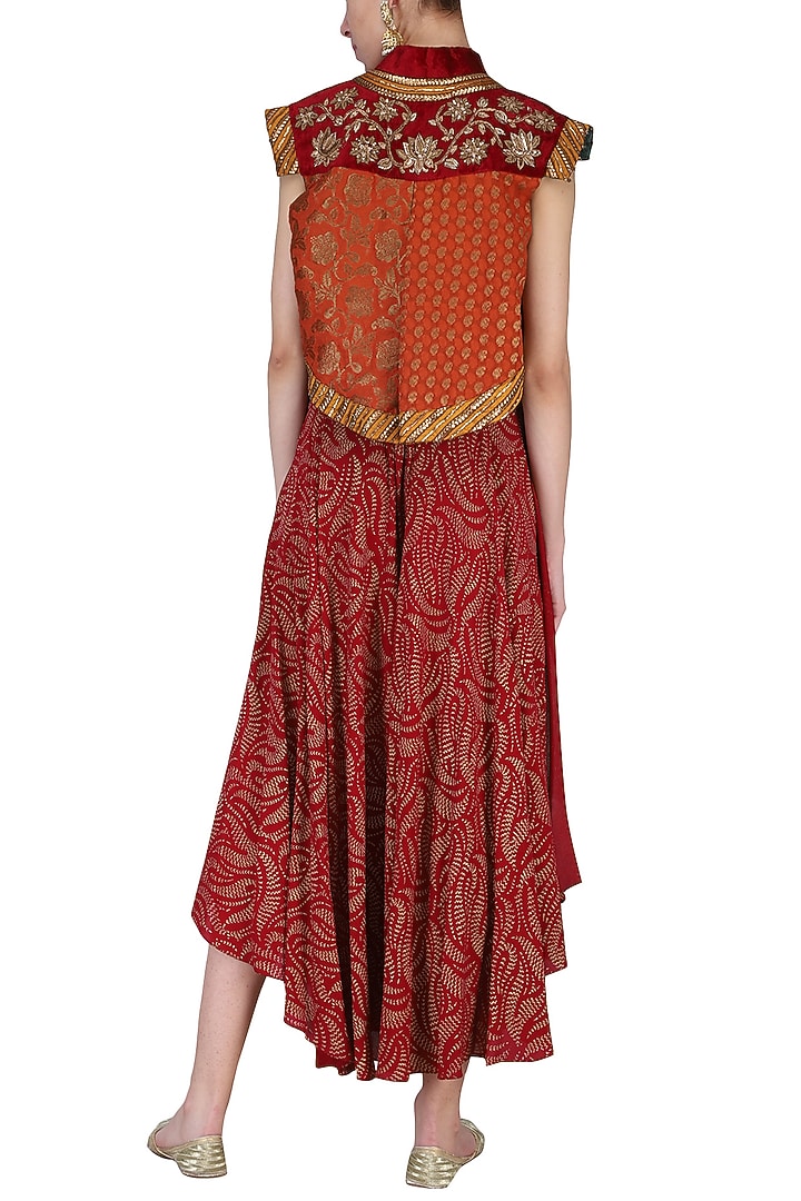 Rust embroidered bustier with pants available only at Pernia's Pop Up Shop.