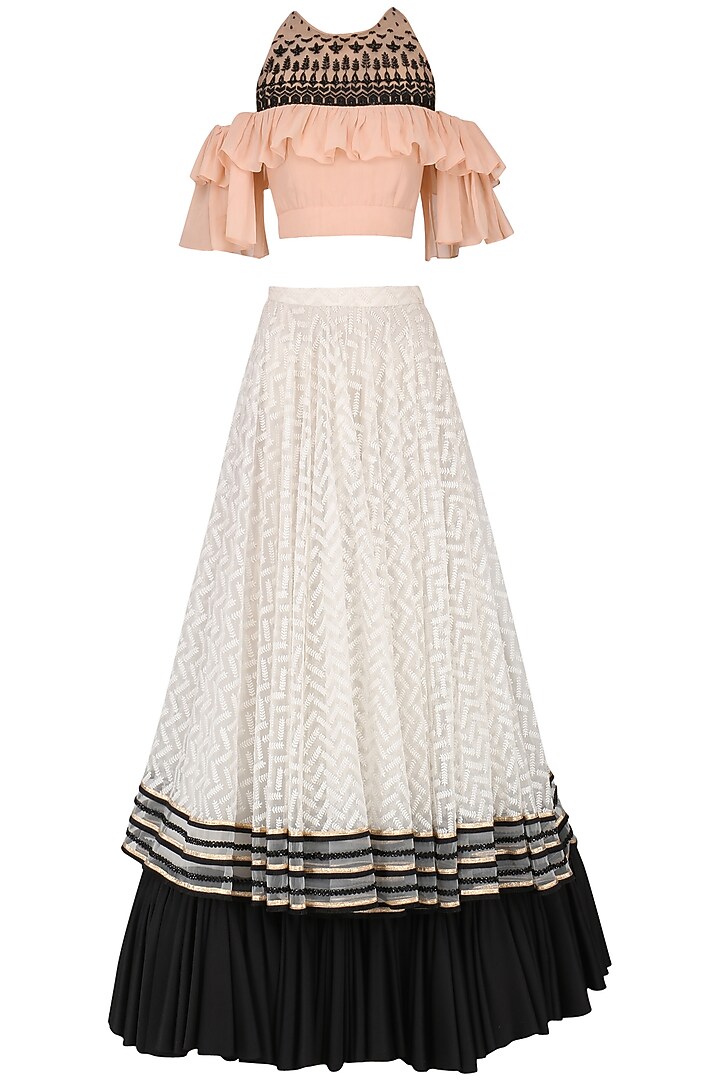 White Embroidered Lehenga Set available only at Pernia's Pop Up Shop.