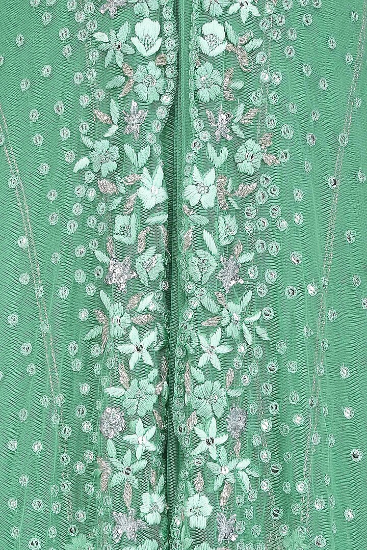Green floral embroidered two layered gown available only at Pernia's Pop Up Shop.