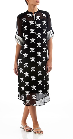 Chiffon Skull Kaftan With Slip by Ayesha Khurram
