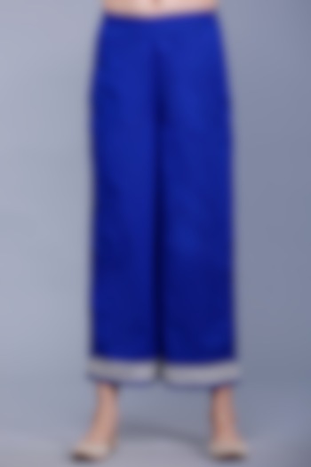 Royal Blue Embroidered Ijar Pants by Gulabo By Abu Sandeep